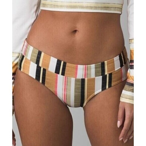 Prana Presolana Bottom Gilded Solell Stripe Bikini Swim Bottom Womens SZ XL - Picture 1 of 11